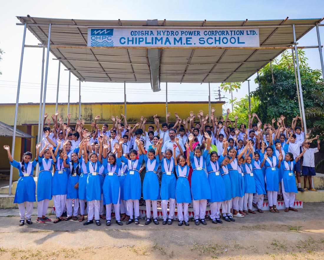 School students cheering during a group activity